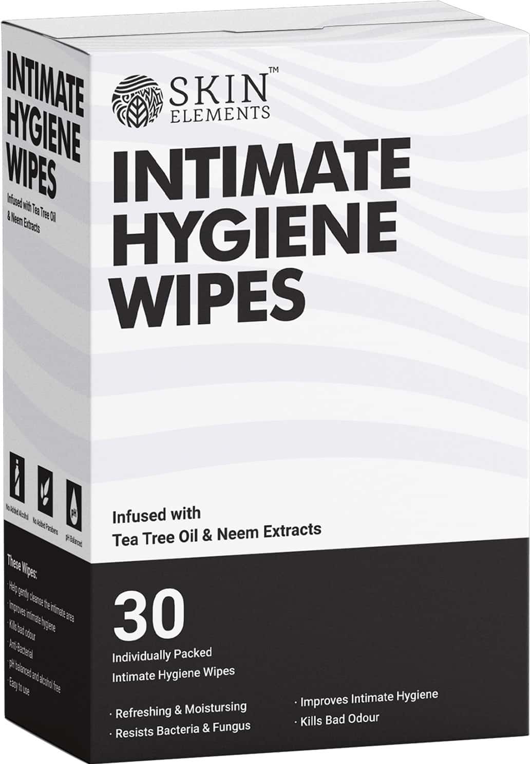 Skin Elements Intimate Hygiene Wipes With Tea Tree Oil & Neem Extracts - Pack Of 30