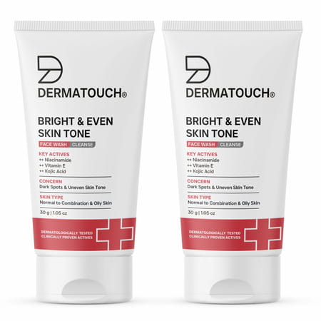 Dermatouch Bright & Even Skin Tone Face Wash - 30g Pack Of 2