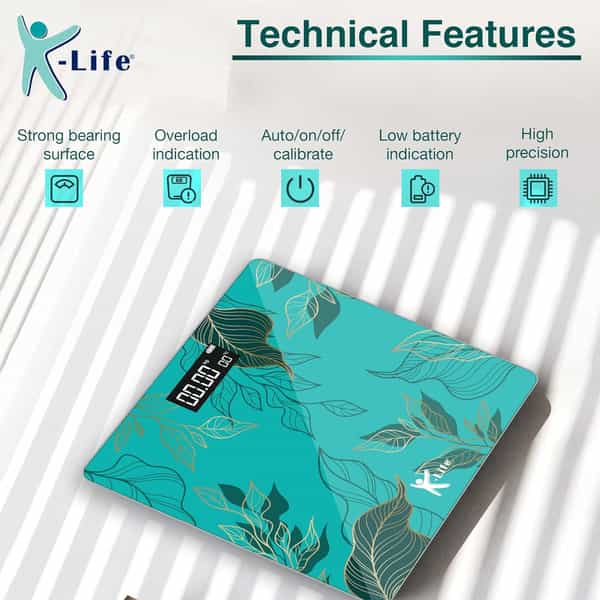 K-Life Ws-107 Digital Body Weight Machine For Home | High Precision Weighing Scale | 180Kg Capacity