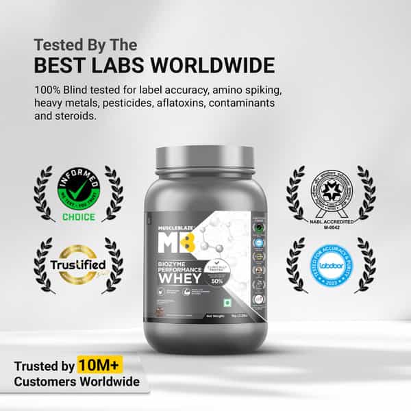 Muscleblaze Biozyme Performance Whey Protein Powder | 25G Protein Per Scoop - Triple Chocolate (1Kg)