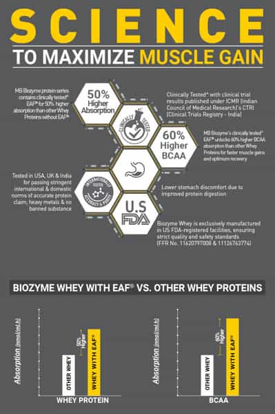 Muscleblaze Biozyme Performance Whey Protein Powder | 25G Protein Per Scoop - Triple Chocolate (1Kg)