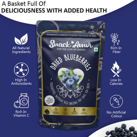 Snackamor Dried Blueberry 100g Pouch