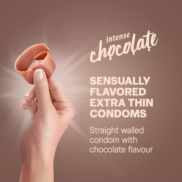 Durex Extra Thin Intense Chocolate Flavoured Condoms For Men -10S (Pack Of 3)