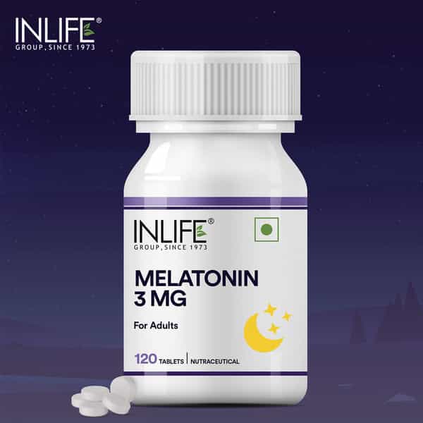 Inlife Melatonin 3Mg Tablets | Promotes Sleep And Relaxation For Men And Women - 120 Tablets