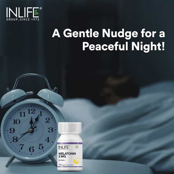 Inlife Melatonin 3Mg Tablets | Promotes Sleep And Relaxation For Men And Women - 120 Tablets