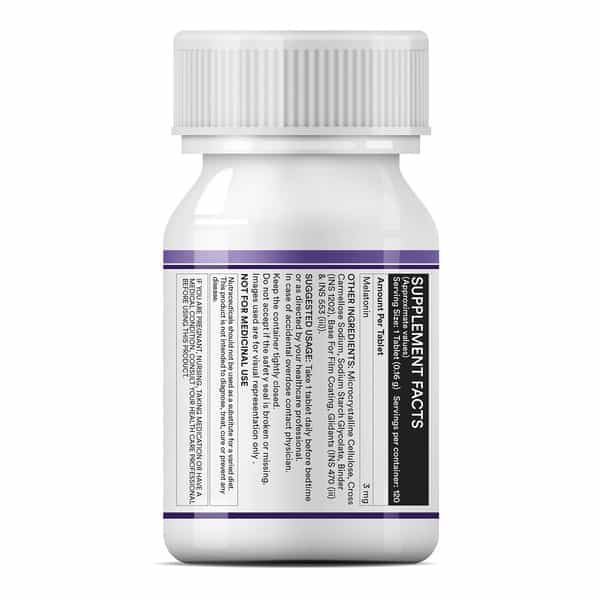 Inlife Melatonin 3Mg Tablets | Promotes Sleep And Relaxation For Men And Women - 120 Tablets