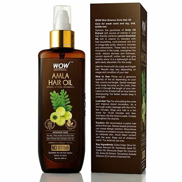 Wow Skin Science Amla Hair Oil - Pure Cold Pressed Indian Gooseberry Oil|Intensive Hair Care - 200Ml