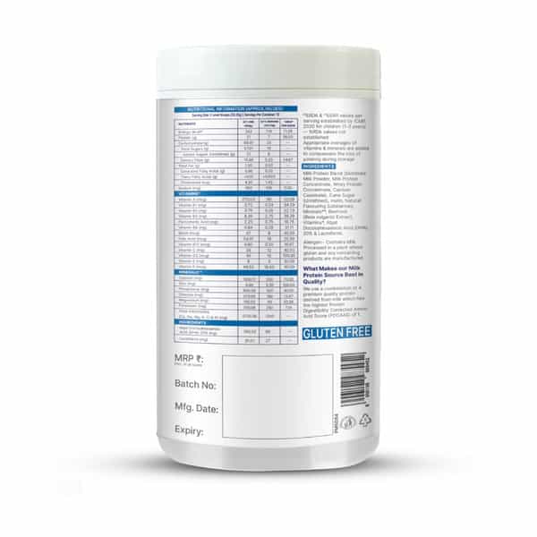 Gritzo Supermilk Growth+ | 2-6Y Boys & Girls | 7G Protein | Strawberry Swirl | 400 Gm