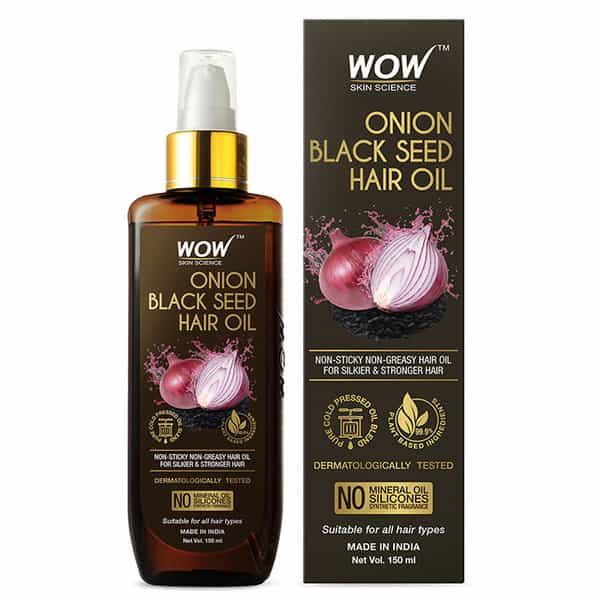 Wow Skin Science Onion Hair Oil With Black Seed Oil Extracts - Controls Hair Fall - 150 Ml