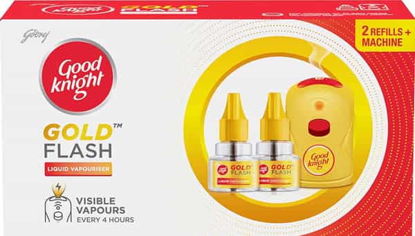 Godrej Good Knight Gold Flash Mosquito Repellent (Machine + 2 Refills) - Combo Pack-1 Unit