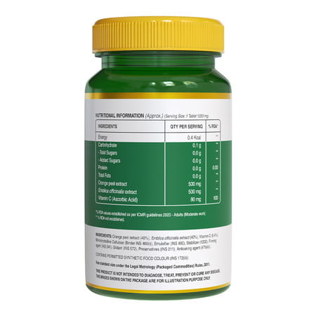 Pure Nutrition Vitamin C With Amla Extract + Zinc Supplement - 60 Veg Tablets