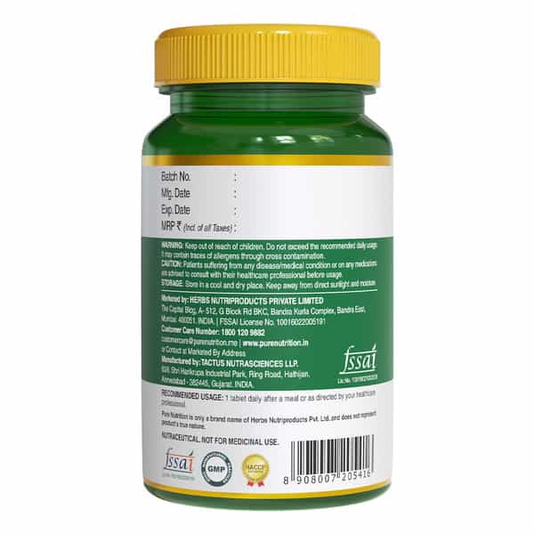 Pure Nutrition Vitamin C With Amla Extract + Zinc Supplement - 60 Veg Tablets