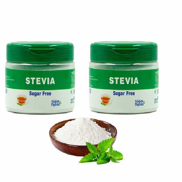 Sugar Fighter Stevia Powder Jar - Zero Calories - Sugar-Free Combo - 100Gm Jar (Pack Of 2)