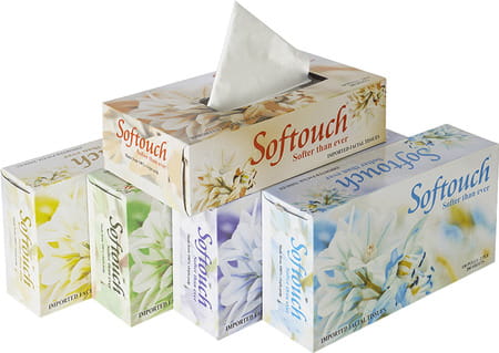 Softouch Face Tissue Paper 100 Pulls 2 Ply Pack Of 5