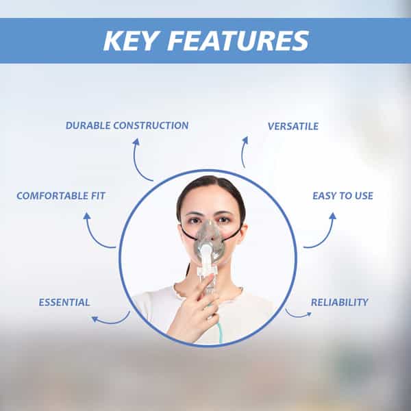 Stergeic Oxygen Face Mask Universal Fits On Every Humidifier | Oxygen Therapy Pack Of 1