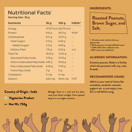 Nutrabay Foods Original Peanut Butter - Crunchy | | Crunchy - 750G