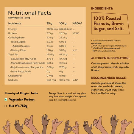 Nutrabay Foods Original Peanut Butter - Crunchy | | Crunchy - 750g