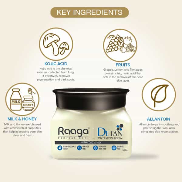 Raaga Professional De Tan With Kojic And Milk For Radiant Skin | 500 G