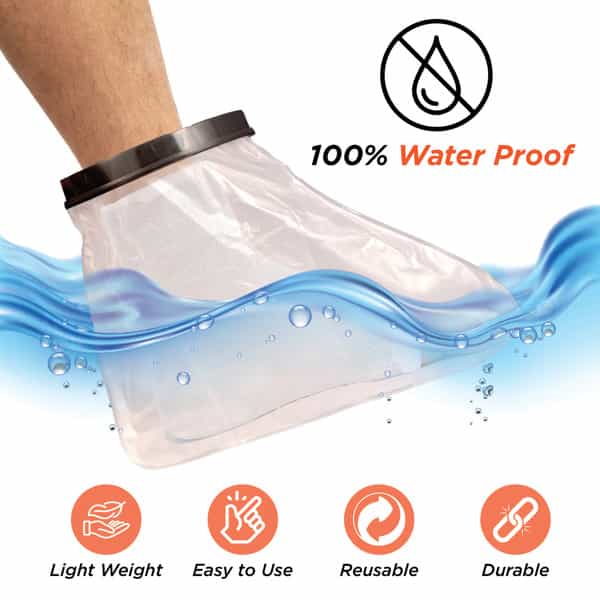 Vissco Cast Cover - Leg (Upto Ankle)| Protects Water Exposure During Bath & Shower (Grey)
