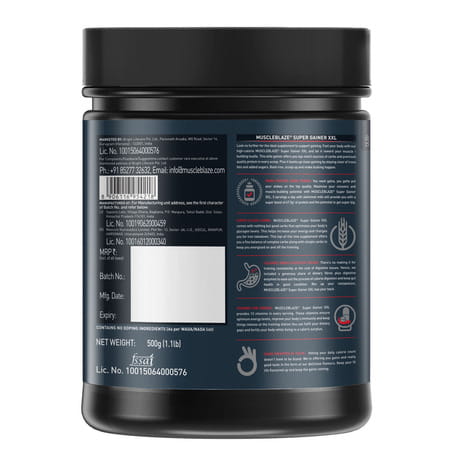 Muscleblaze Super Gainer Xxl | For Muscle Mass Gain (Chocolate | 500g) With Shaker (650ml)
