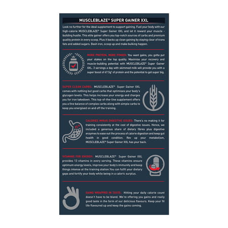 Muscleblaze Super Gainer Xxl | For Muscle Mass Gain (Chocolate | 500g) With Shaker (650ml)