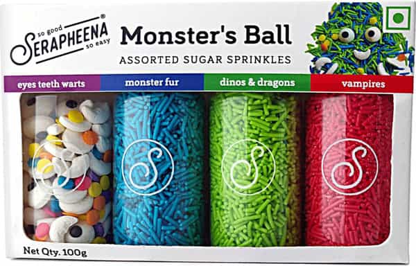 Serapheena Sugar Sprinkles For Cakes & Cupcakes Decoration 100 Gram (Monster's Ball)