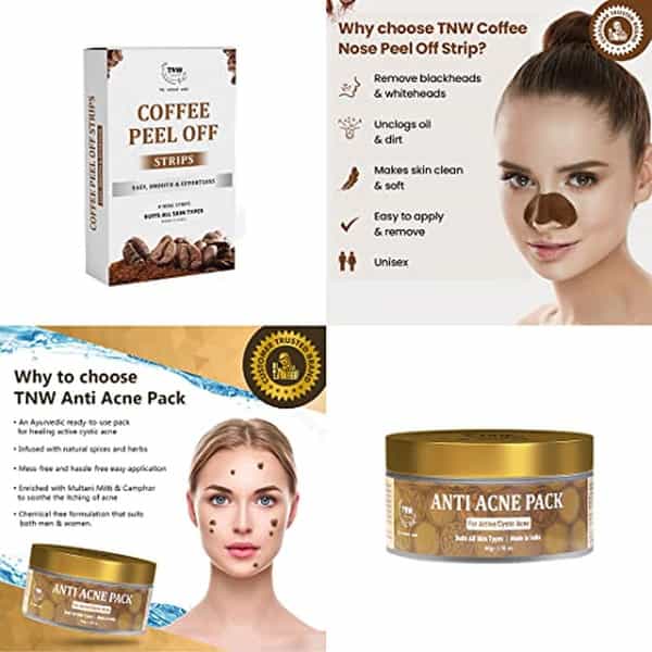 Tnw The Natural Wash Combo With Coffee Peel Off Nose Strips And Anti Acne Pack