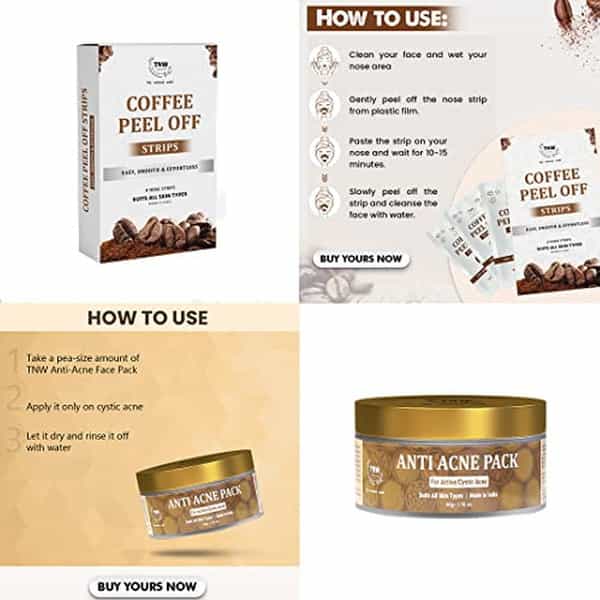 Tnw The Natural Wash Combo With Coffee Peel Off Nose Strips And Anti Acne Pack