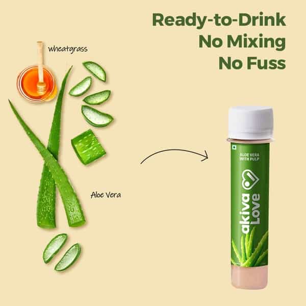 Akiva Love Skin Glow Shots With Aloe Vera Pulp & Honey (15 Shots X 40Ml) - 600Ml