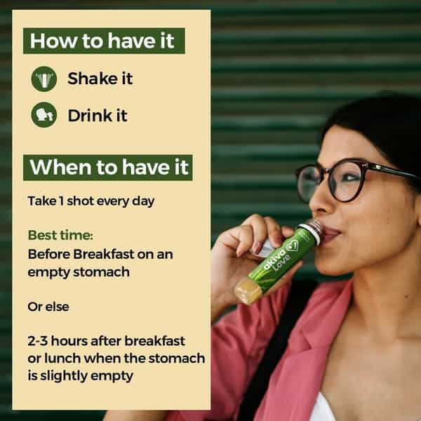 Akiva Love Skin Glow Shots With Aloe Vera Pulp & Honey (15 Shots X 40Ml) - 600Ml