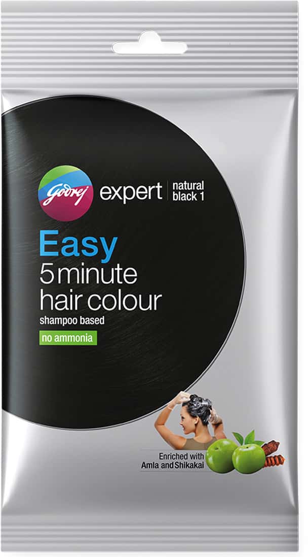 Godrej Expert Easy 5 Minute Hair Colour Sachet - Natural Black - Pack Of 3