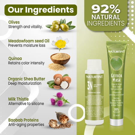 Naturtint Permanent Hair Colour 3nv Deep Radiant Red 170ml Ammonia Free 92% Natural Ingredients