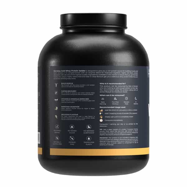 Nutrabay Gold 100% Whey Protein Isolate|26G Protein|Muscle Support & Recovery|Malai Kulfi | 2 Kg