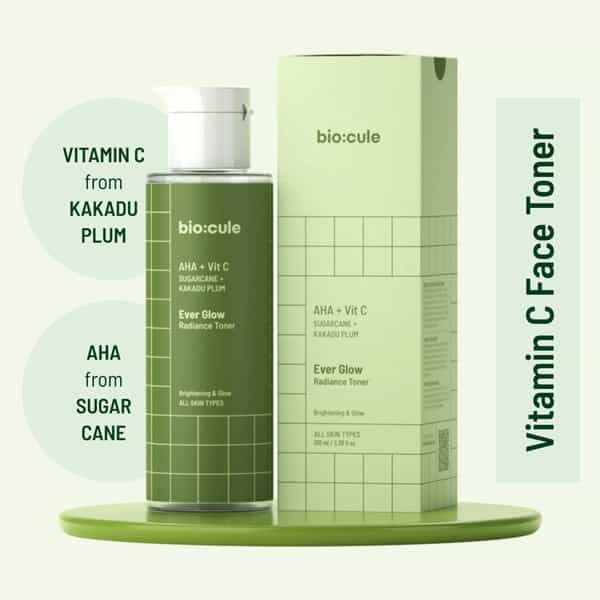 Biocule Ever Glow Radiance Vitamin C Face Toner Glycolic Acid+Vitamin C From Sugarcane & Kakadu Plum