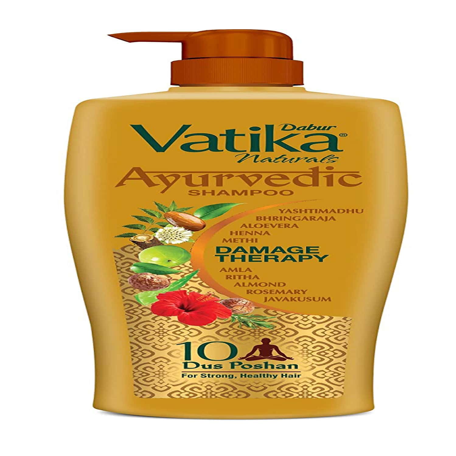 Dabur Vatika Ayurvedic Shampoo | 640ml : Power Of Dus Poshan For 10 Hair Problems