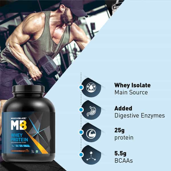 Muscleblaze 100% Whey Protein | Ultra Premium Whey Blend (Smooth Chocolate | 2 Kg / 4.4 Lb)