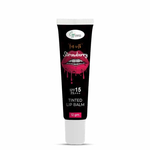 Cgg Cosmetics Strawberry Lip Balm|Spf15|Soft & Natural Pink Lips| Vit C+E|Fades Lip Pigmentation|10G