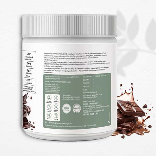 Greenopia Meal Replacement Shake Chocolate 500G