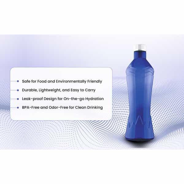Rosa Glacier Blue Water Bottle I 100 % Food Grade Plastic I Premium Leak- Break Proof I Set 3 *1Ltr