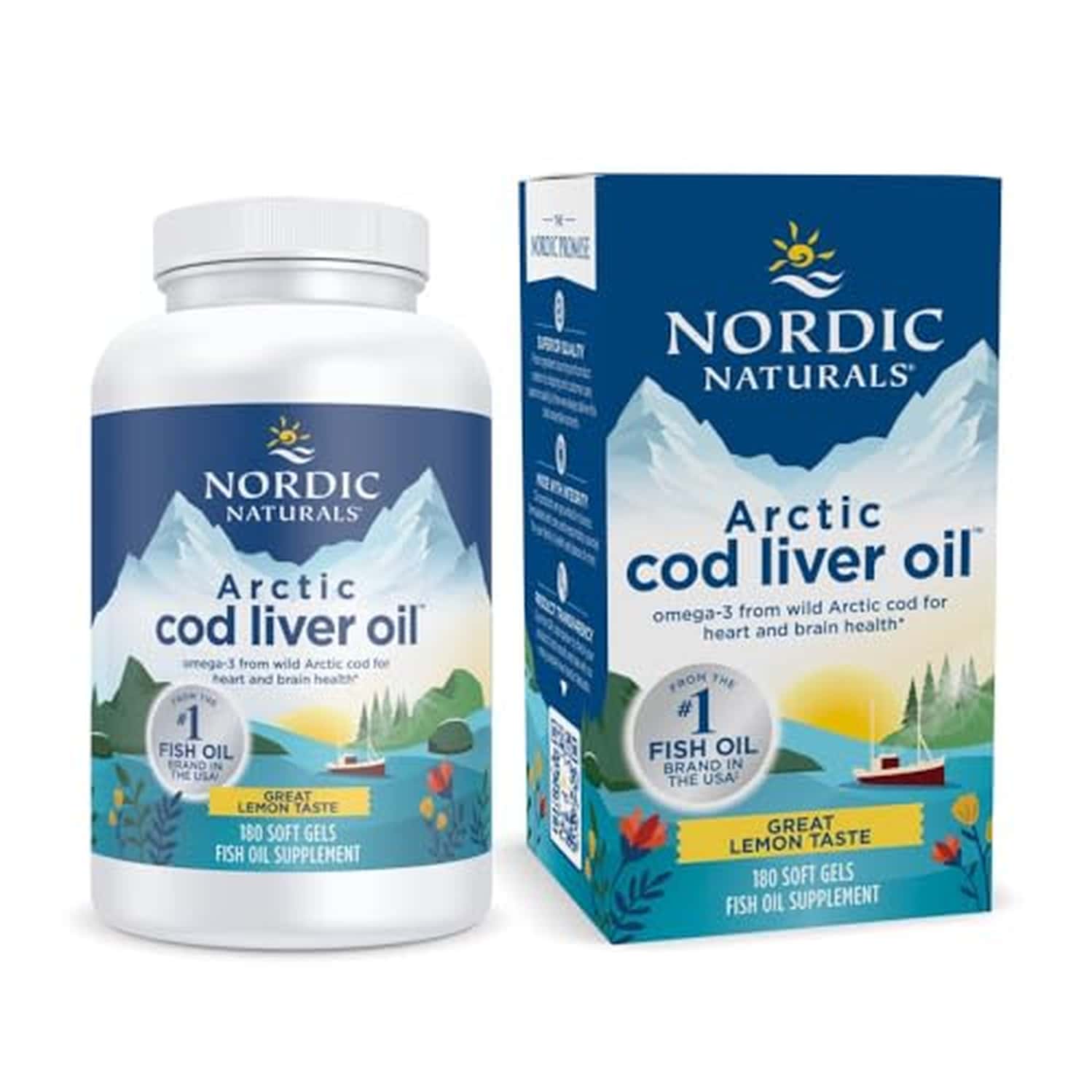 Nordic Naturals Arctic Cod Liver Oil 750 Mg Omega 3 Fish Oil Epa & Dha Supplement 180 Softgels
