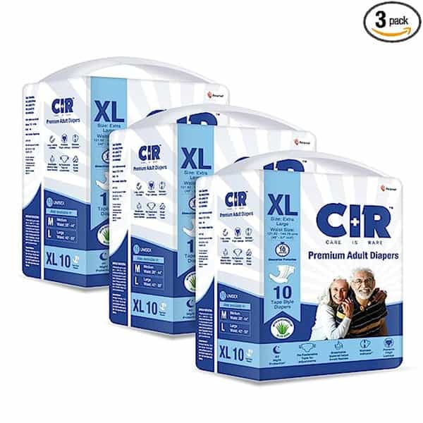 Cir Premium Adult Tape Diapers- Xl (Waist 48-57 Inches)- 10 Units X Pack Of 3