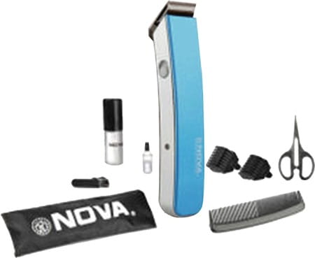 Nova Nht - 1047 Pro Skin Rechargeable Cordless 30 Minutes Runtime Beard Trimmer For Men (blue)