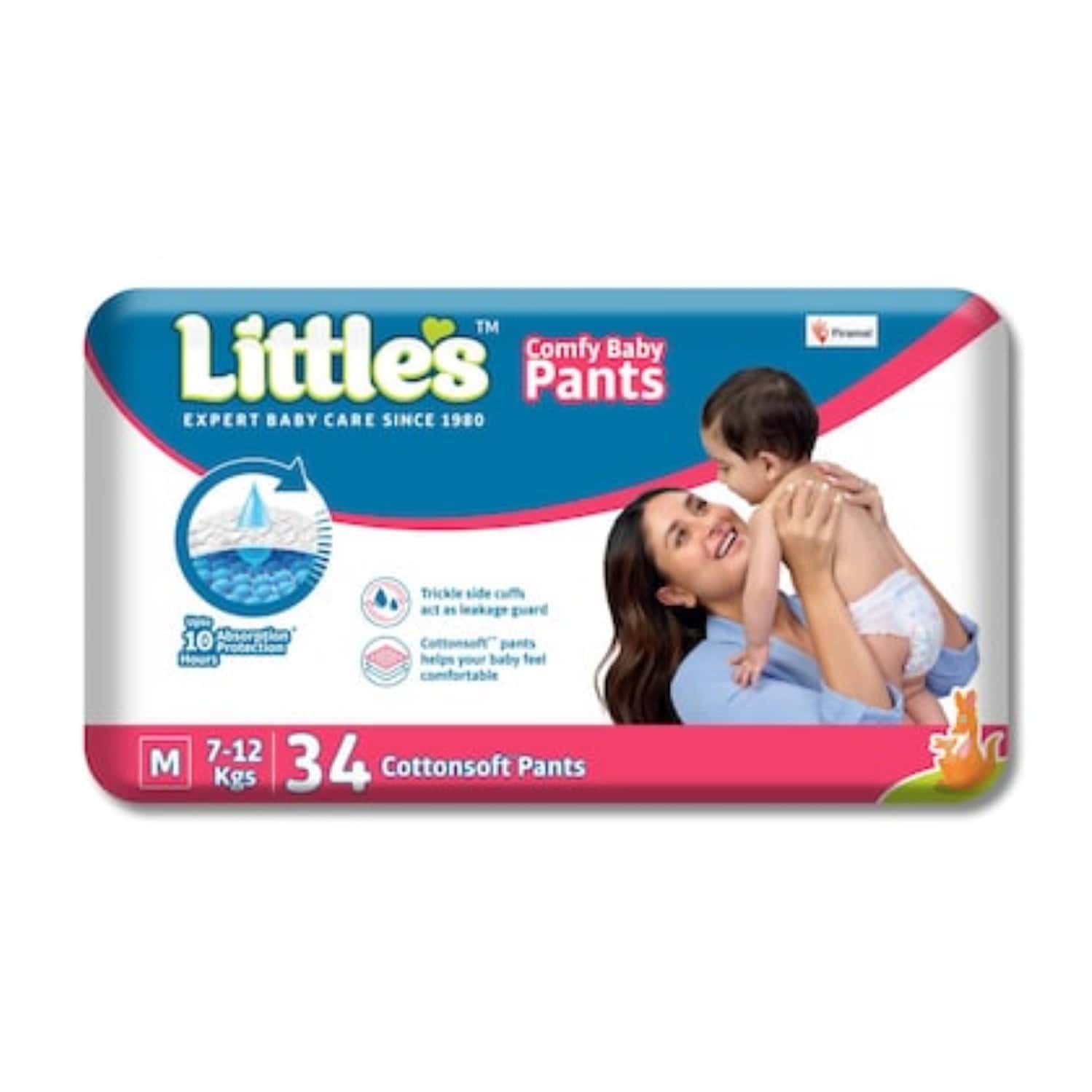 Little's Comfy Baby Pants Diapers With Wetness Indicator And 12 Hours Absorption - Medium 34 Pants
