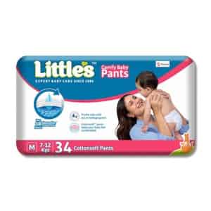Little'S Comfy Baby Pants Diapers With Wetness Indicator And 12 Hours Absorption - Medium 34 Pants