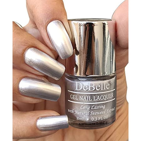 Debelle Combo Of Nail Polish Chrome Silver(8ml) & Lime Lush Nail Polish Remover Wipes (30 Pads)
