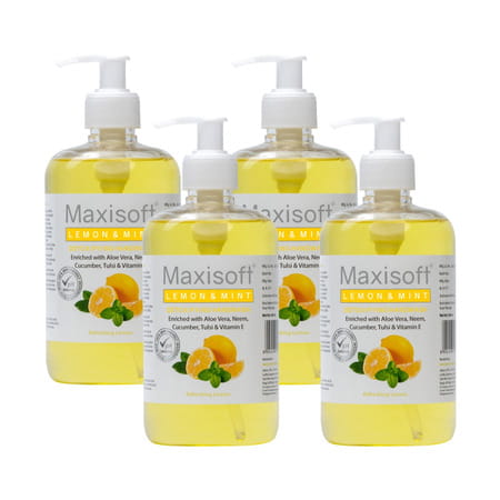 Maxisoft Detoxifying Hand Wash | Lemon & Mint | 500 Ml | Pack Of 4