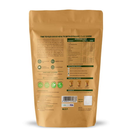 Himalayan Organics Certified Organic Flax Seeds - Enriched With Omega 3 & Zinc