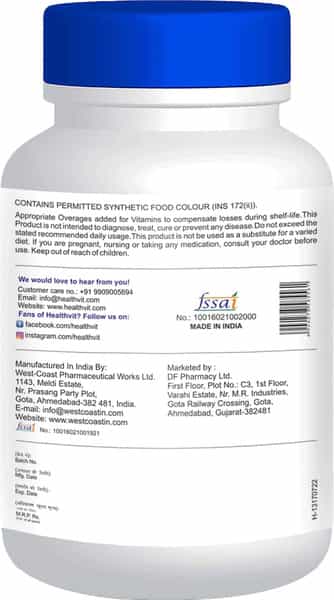 Healthvit Eyevitan Eye Care Vitamin Tablets (Bilberry Lutein & Zeaxanthin) Bottle Of 60