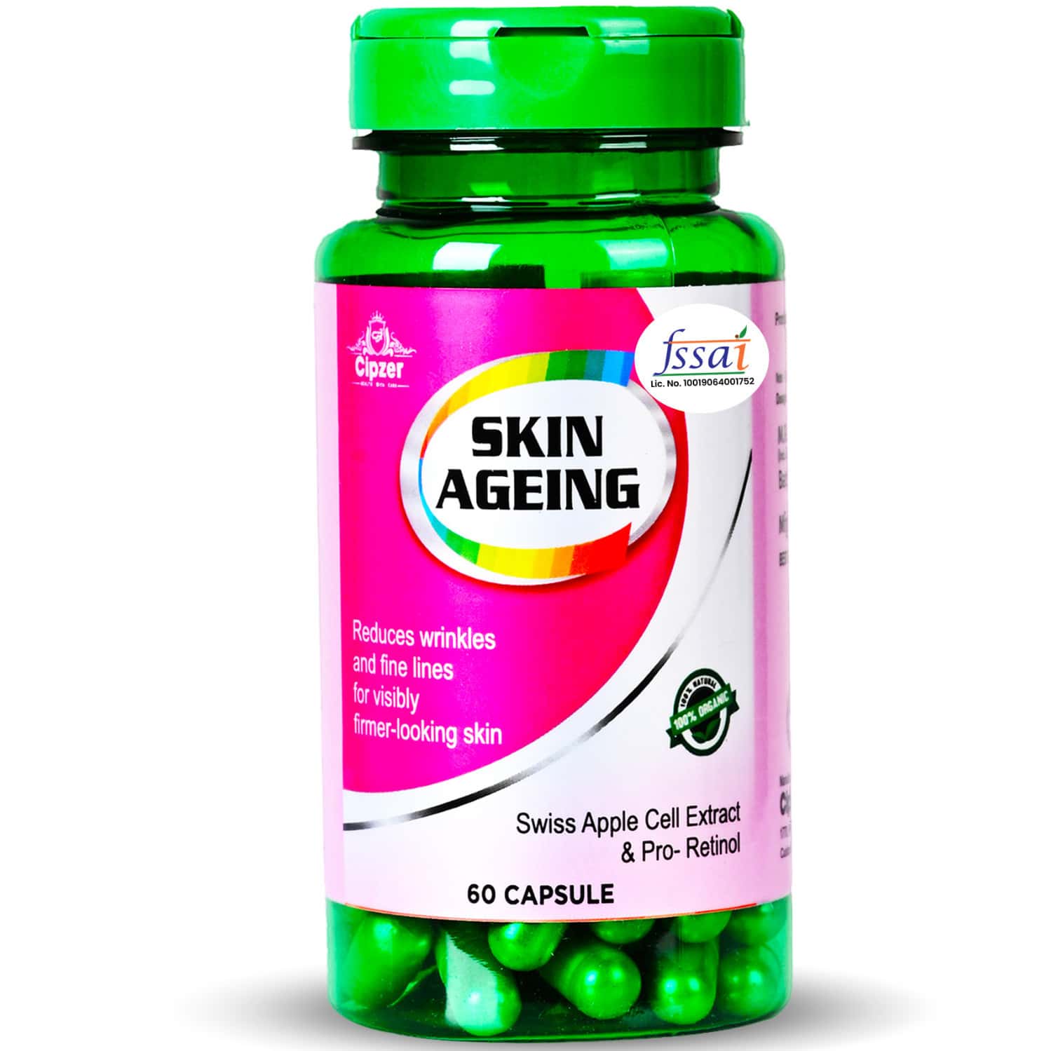 Cipzer Skin Ageing Capsule Reduces Wrinkles,fine Lines,improve Skin Hydration &moisture 60 Capsules
