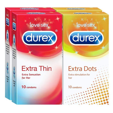 Durex Pleasure Condoms Extra Thin & Extra Dots - 20 Count